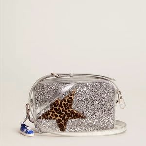 Golden Goose Star Bag in leather with glitter and star in leopard pony skin.